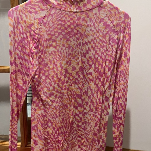 Free People Pink and Peach Printed Long Sleeve Top - Picture 2 of 4